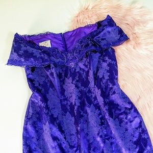 Vtg 80/90s Purple Cocktail Prom Dress Sz 16